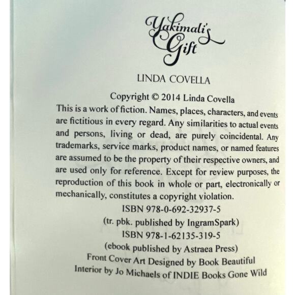 Yakimali’s Gift by Linda Covella SIGNED 2014 Historical Fiction Paperback Book - Picture 6 of 8